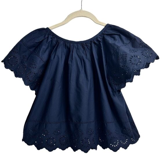 GAP Eyelet Flutter Sleeve Top Size XXSMALL - Picture 3 of 10